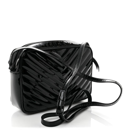 Saint Laurent Patent Calfskin Matelasse Monogram Lou Camera Bag Black 3 of 10