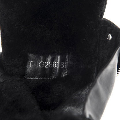 Chanel Calfskin Shearling Quilted Cap Toe Combat Boots 39.5 Black 8 of 8
