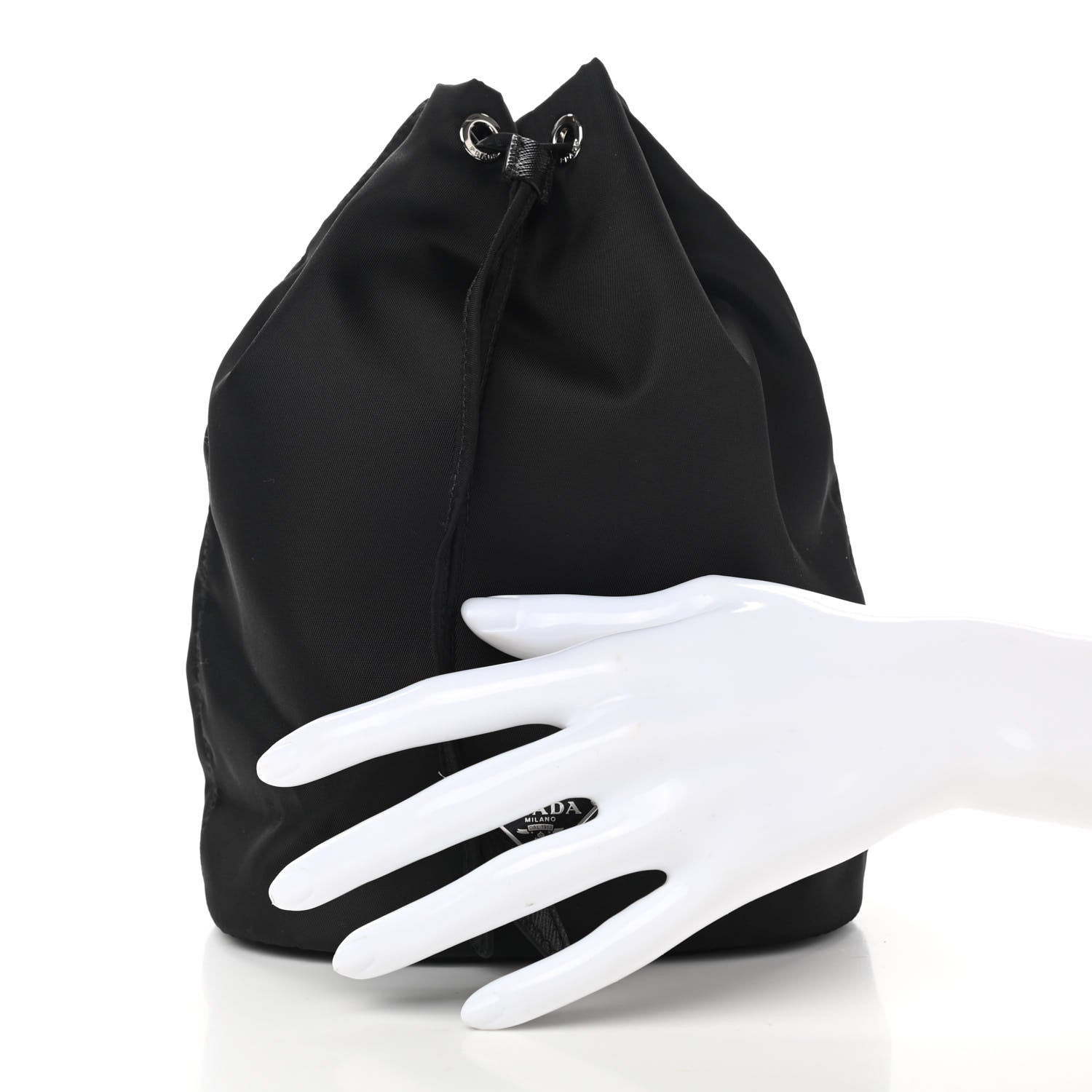 Prada Nylon Vela Drawstring Pouch Black 2 of 10