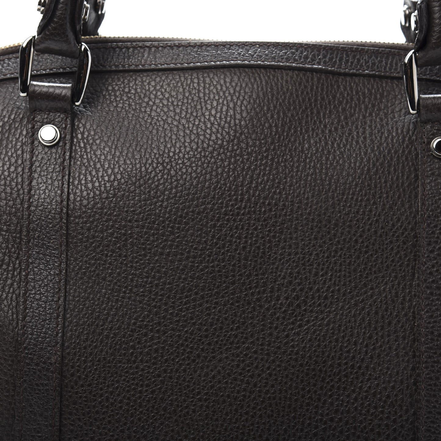 Pebbled Calfskin Medium GG Convertible Dome Satchel Dark Brown