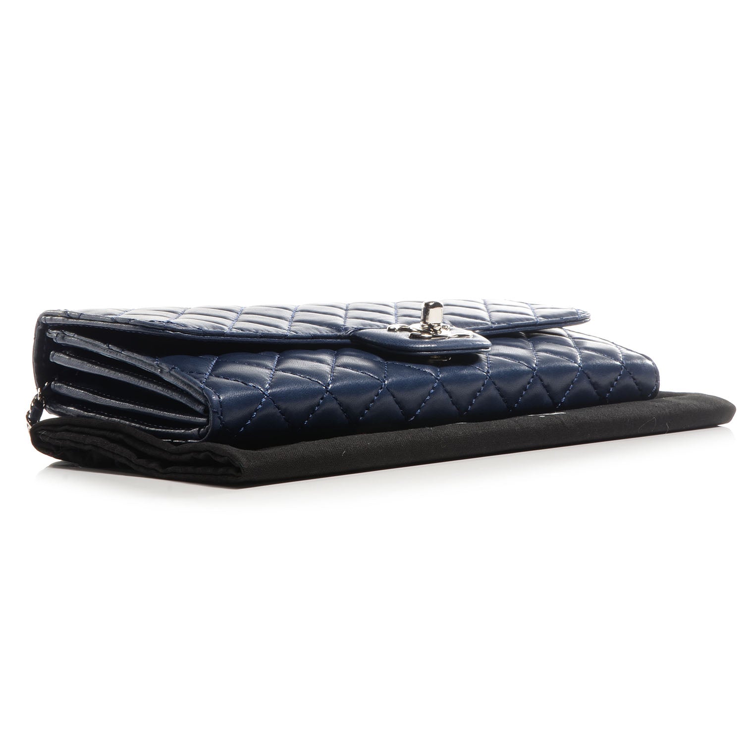Chanel Lambskin Clutch Chain Flap Dark Blue 4 of 8