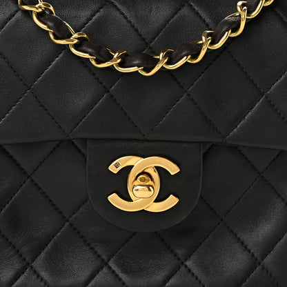 Chanel Lambskin Quilted Mini Square Flap Bag Black 9 of 11