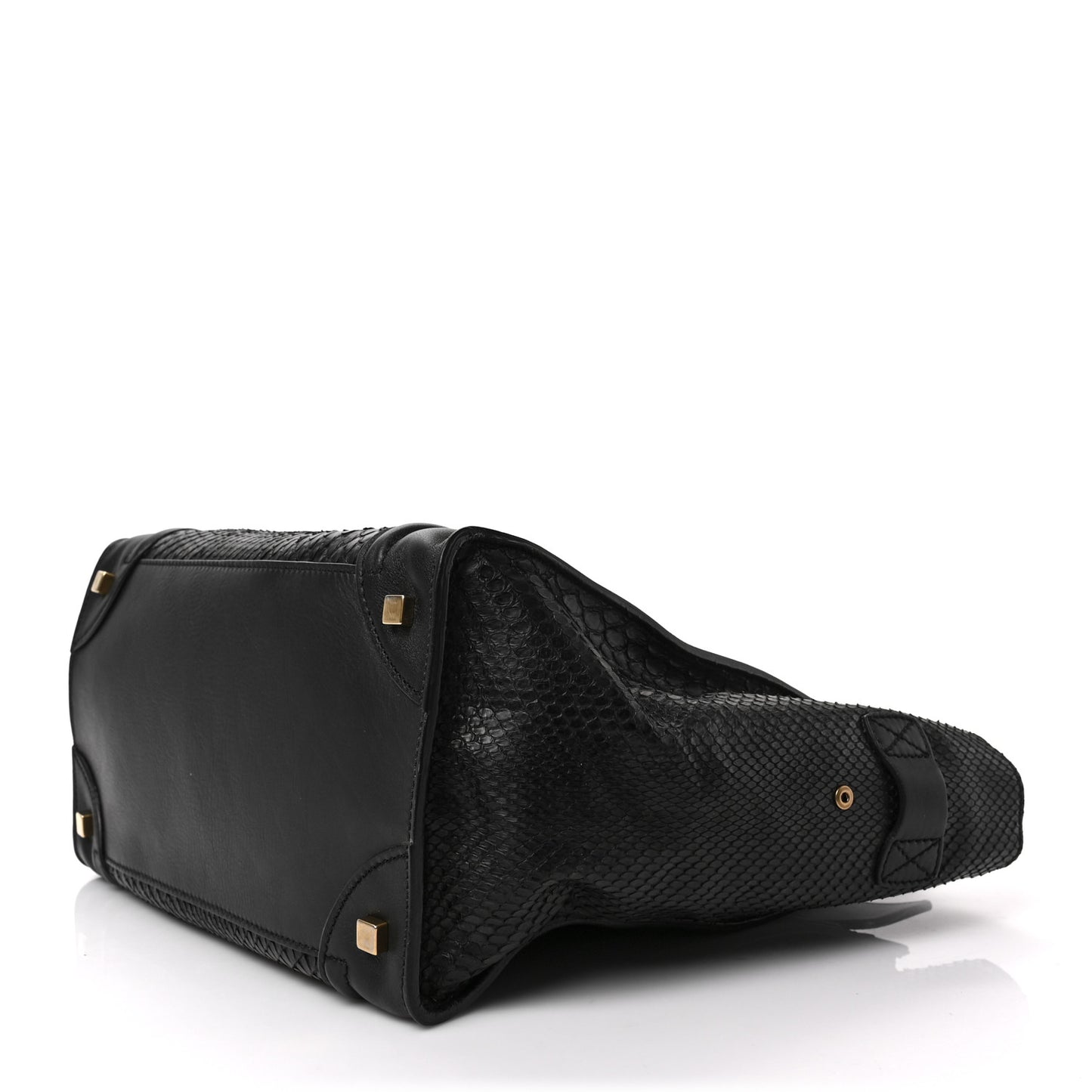 Snakeskin Smooth Calfskin Mini Luggage Black