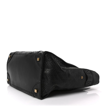 Celine Snakeskin Smooth Calfskin Mini Luggage Black 7 of 7