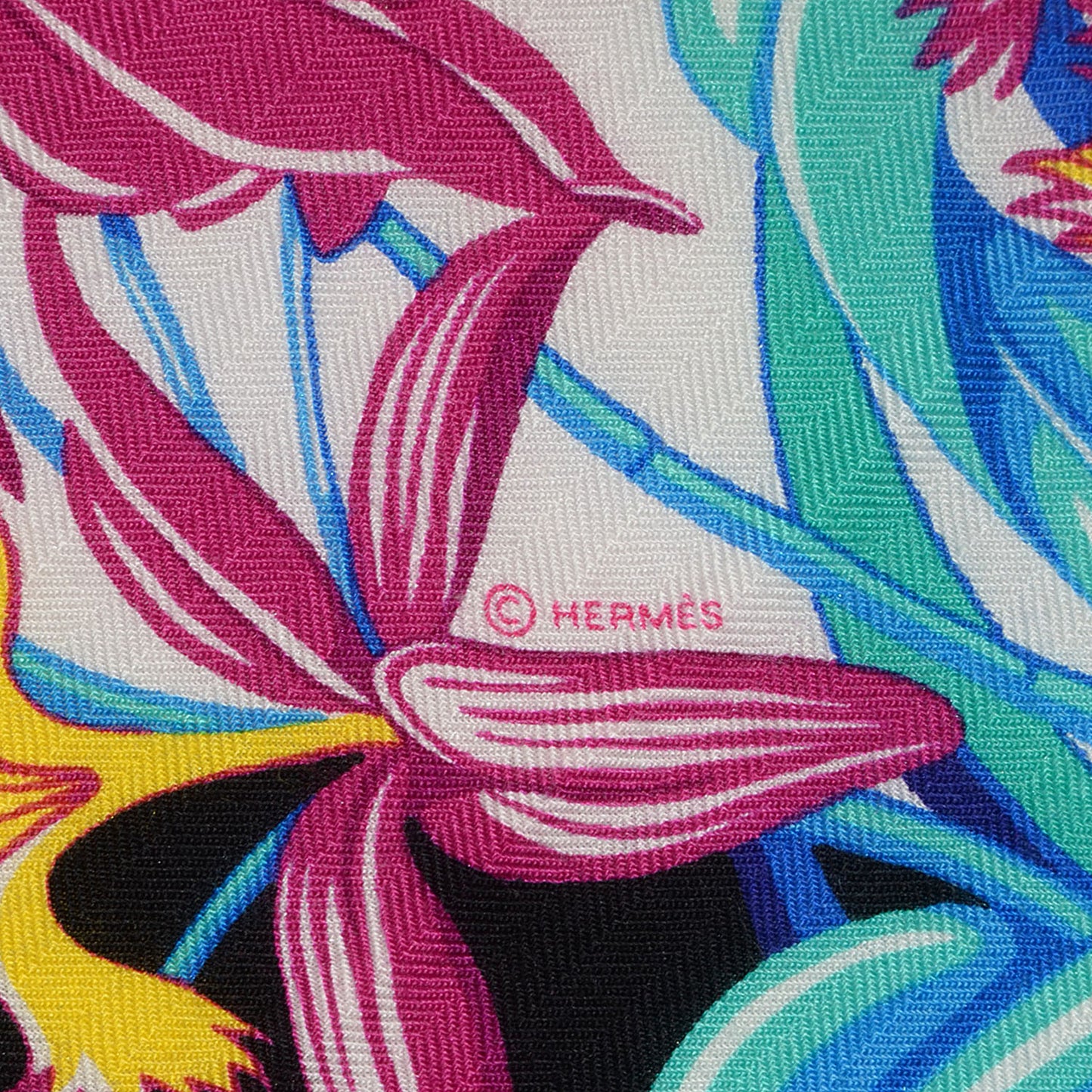 Cashmere Silk Flamingo Party Shawl 140 Rouge Vif Blanc Bleu
