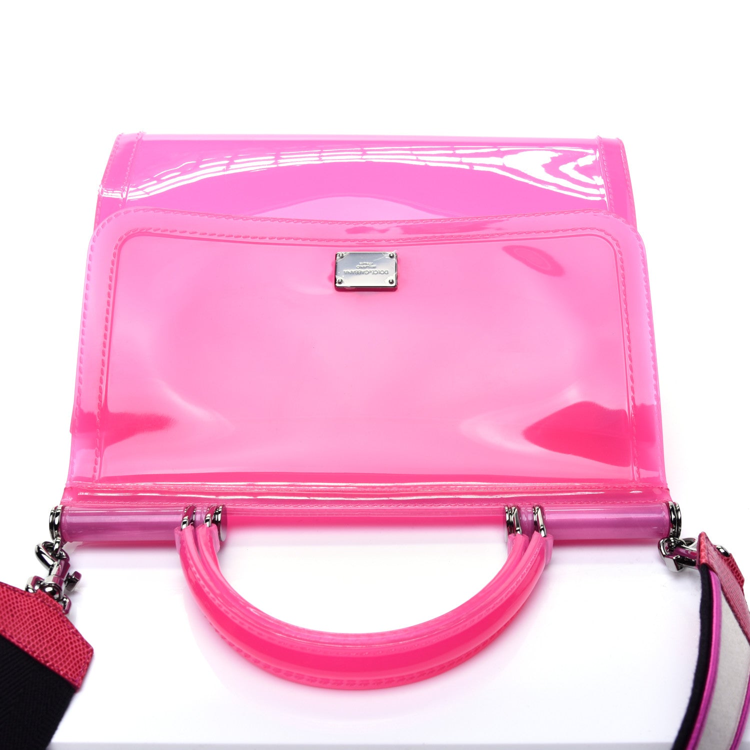 Dolce & Gabbana Rubber Semi Transparent Miss Sicily Satchel Pink 23 of 24