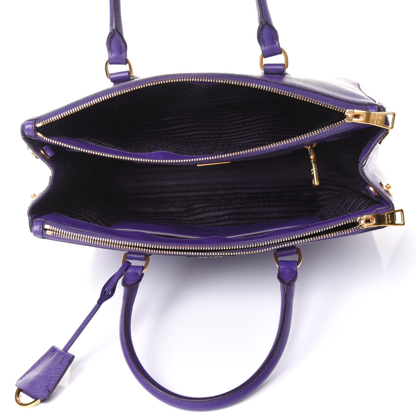 Saffiano Medium Galleria Double Zip Tote Viola