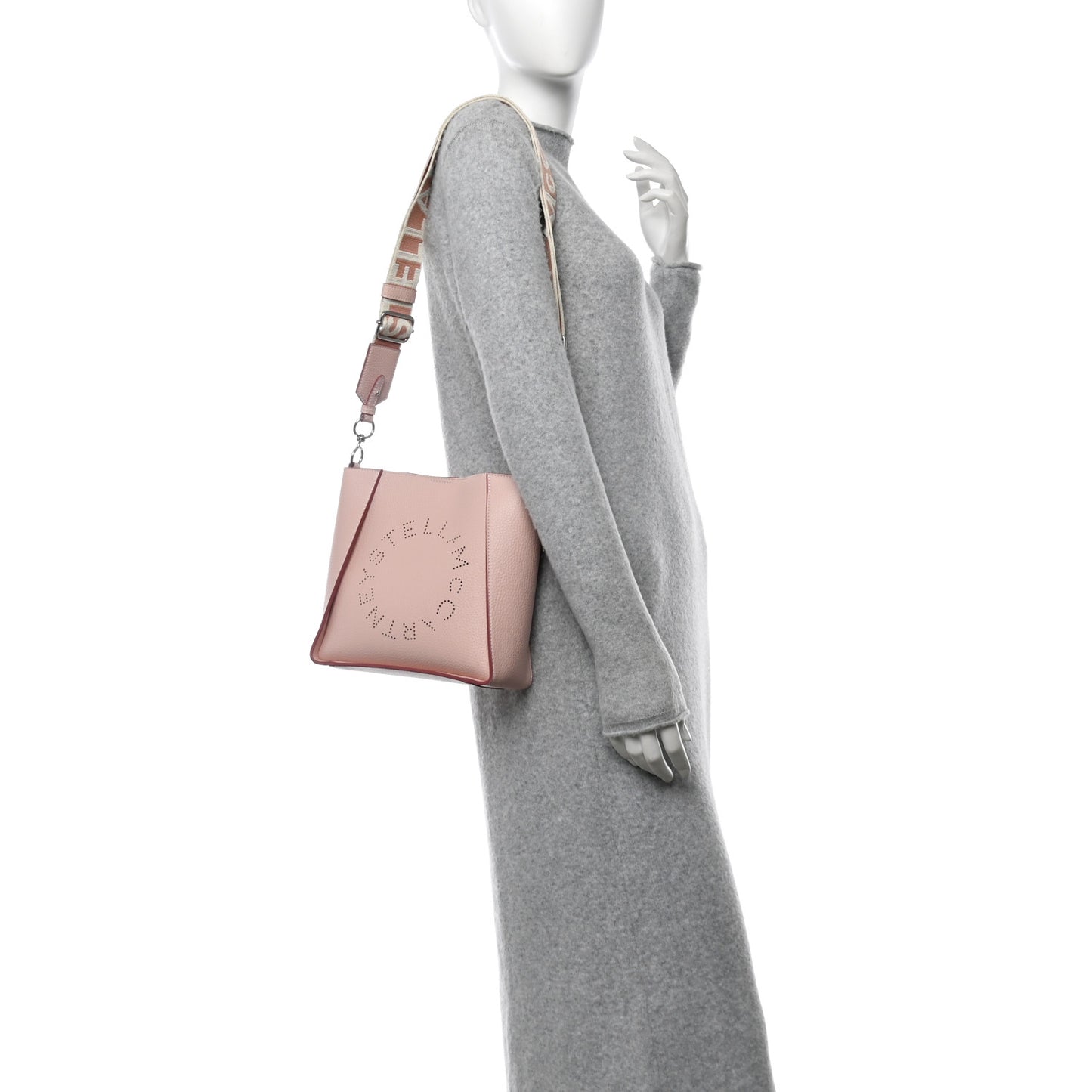 Grainy Alter Mat Perforated Logo Mini Crossbody Rose Pink