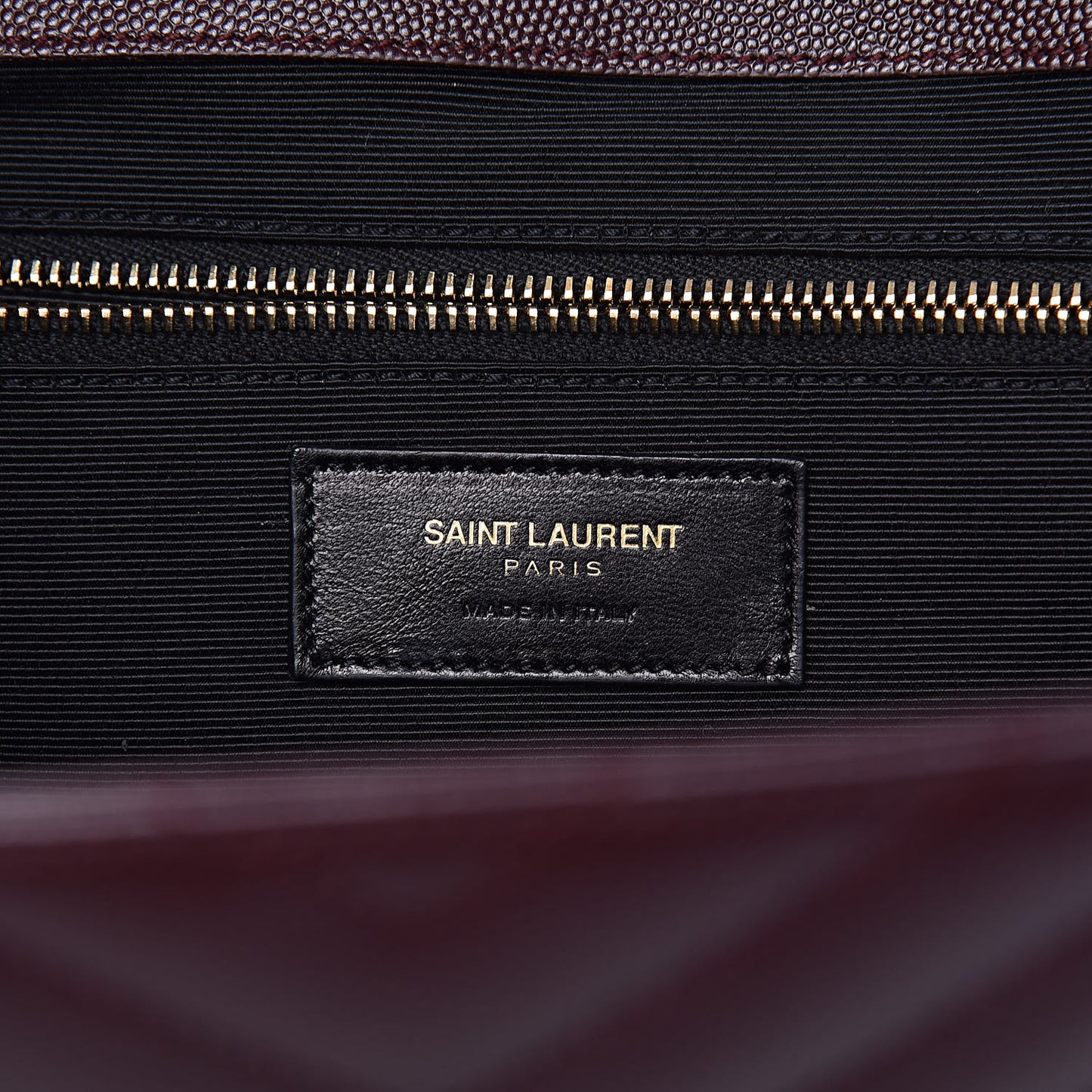 Grain De Poudre Matelasse Chevron Large Monogram Satchel Rouge Legion