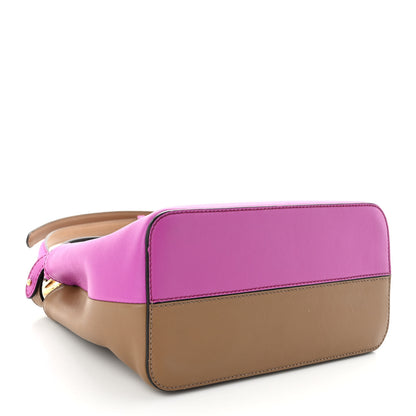 Fendi Vitello Seta Nappa Plexiglass Bi-Color Mini Peekaboo Iconic Satchel Bouganville Sand 4 of 11