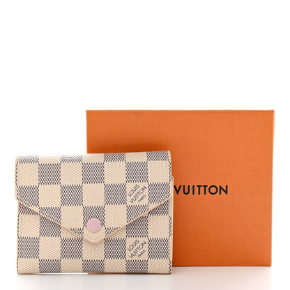 Louis Vuitton Damier Azur Victorine Wallet Rose Ballerine 8 of 8