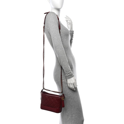 Chanel Aged Calfskin Quilted Small Gabrielle Hobo Burgundy 2 of 11