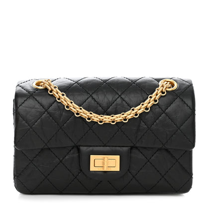 Chanel Aged Calfskin Quilted 2.55 Reissue Mini Flap Black 1 of 11