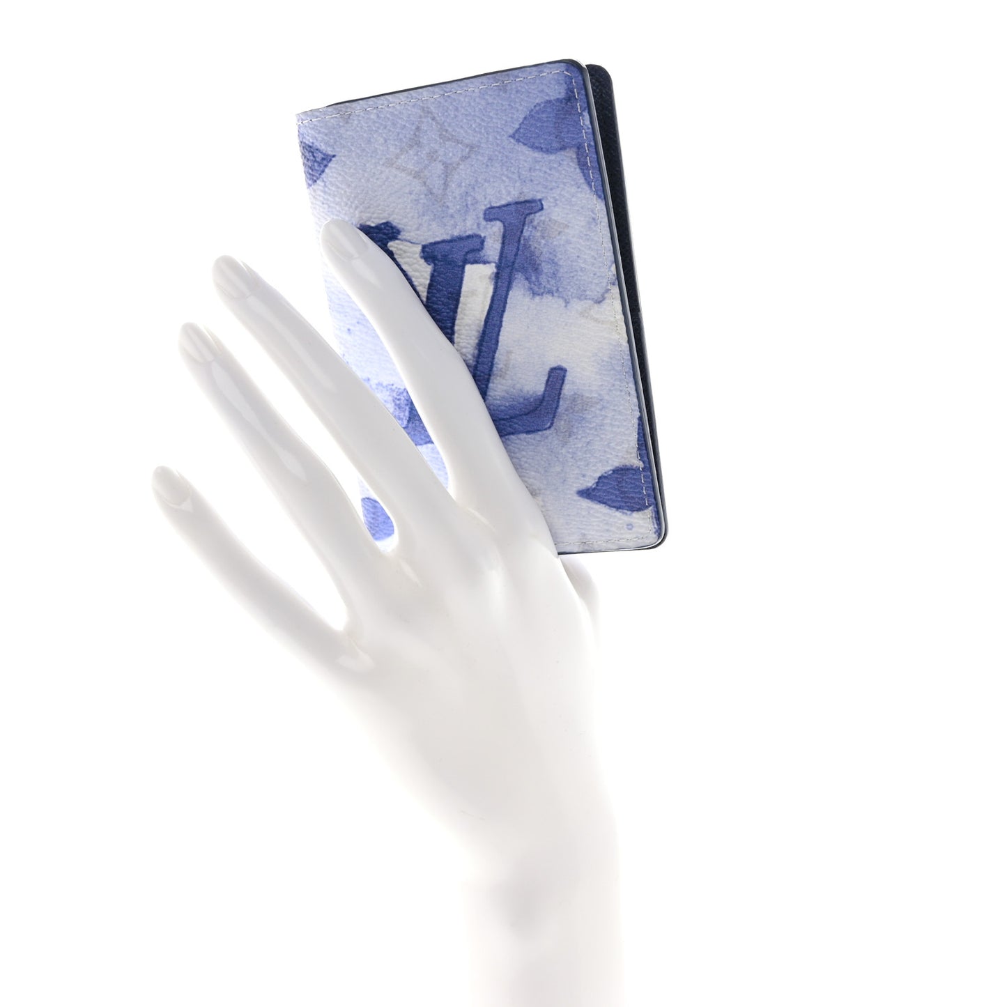 Monogram Watercolor Pocket Organizer Blue