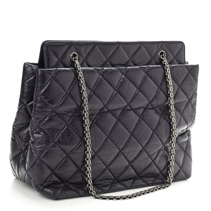 Chanel Aged Calfskin Quilted Reissue 2.55 Tote Dark Purple 3 of 10