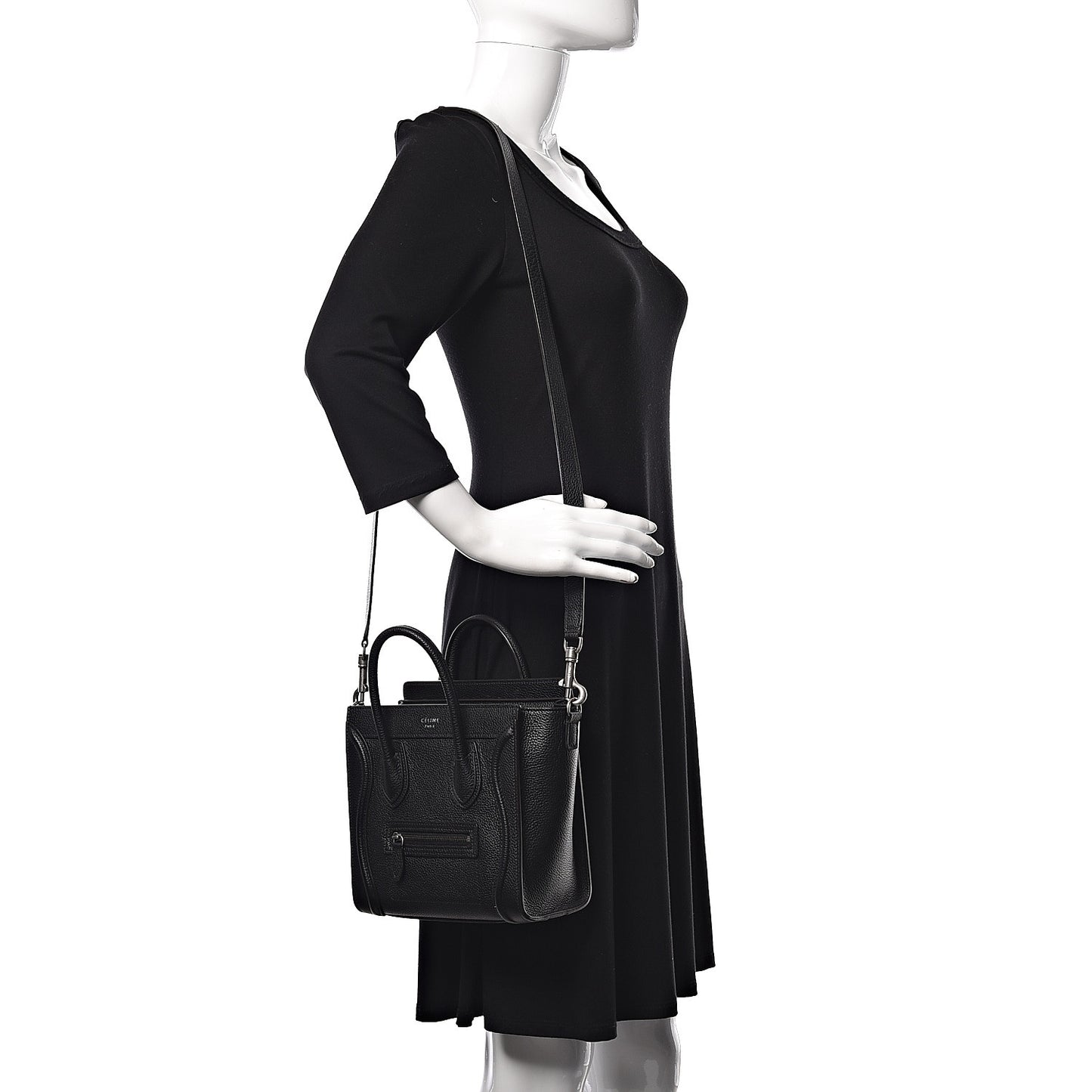 Drummed Calfskin Nano Luggage Black
