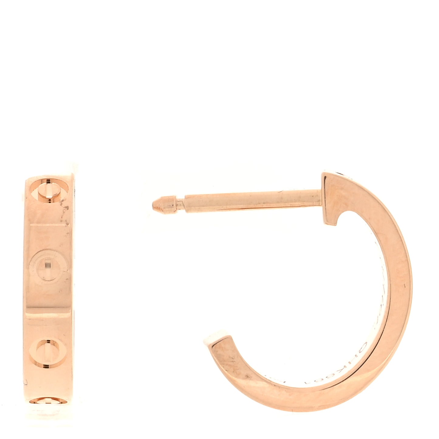 18K Pink Gold Small LOVE Hoop Earrings