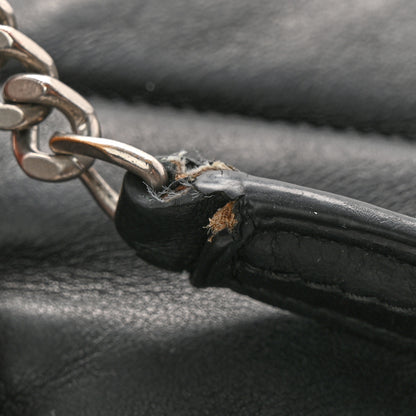 Saint Laurent Lambskin Quilted Small Loulou Puffer Monogram Chain Satchel Black 14 of 14