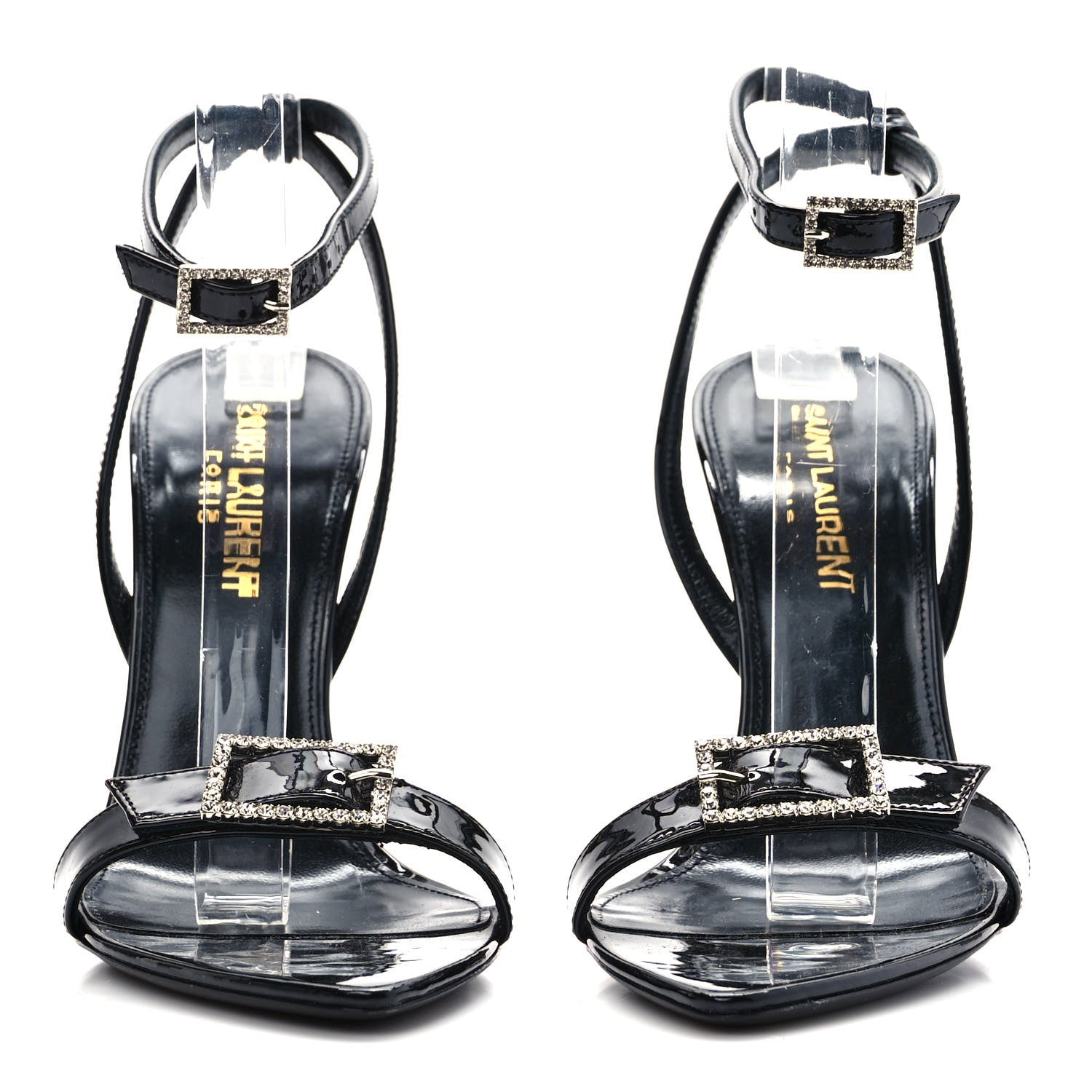 Saint Laurent Vernice Crystal Gippy 110 Sandals 35 Black 2 of 8