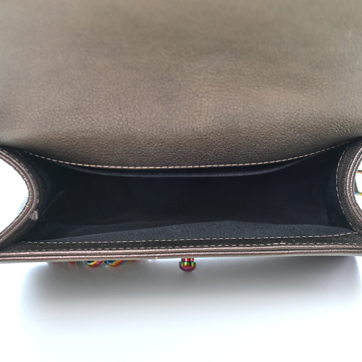 Chanel Iridescent Goatskin Quilted Small Boy Flap Brown 7 of 16