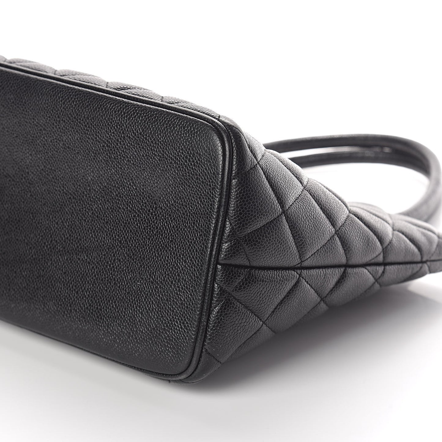 Caviar Quilted Medallion Tote Black
