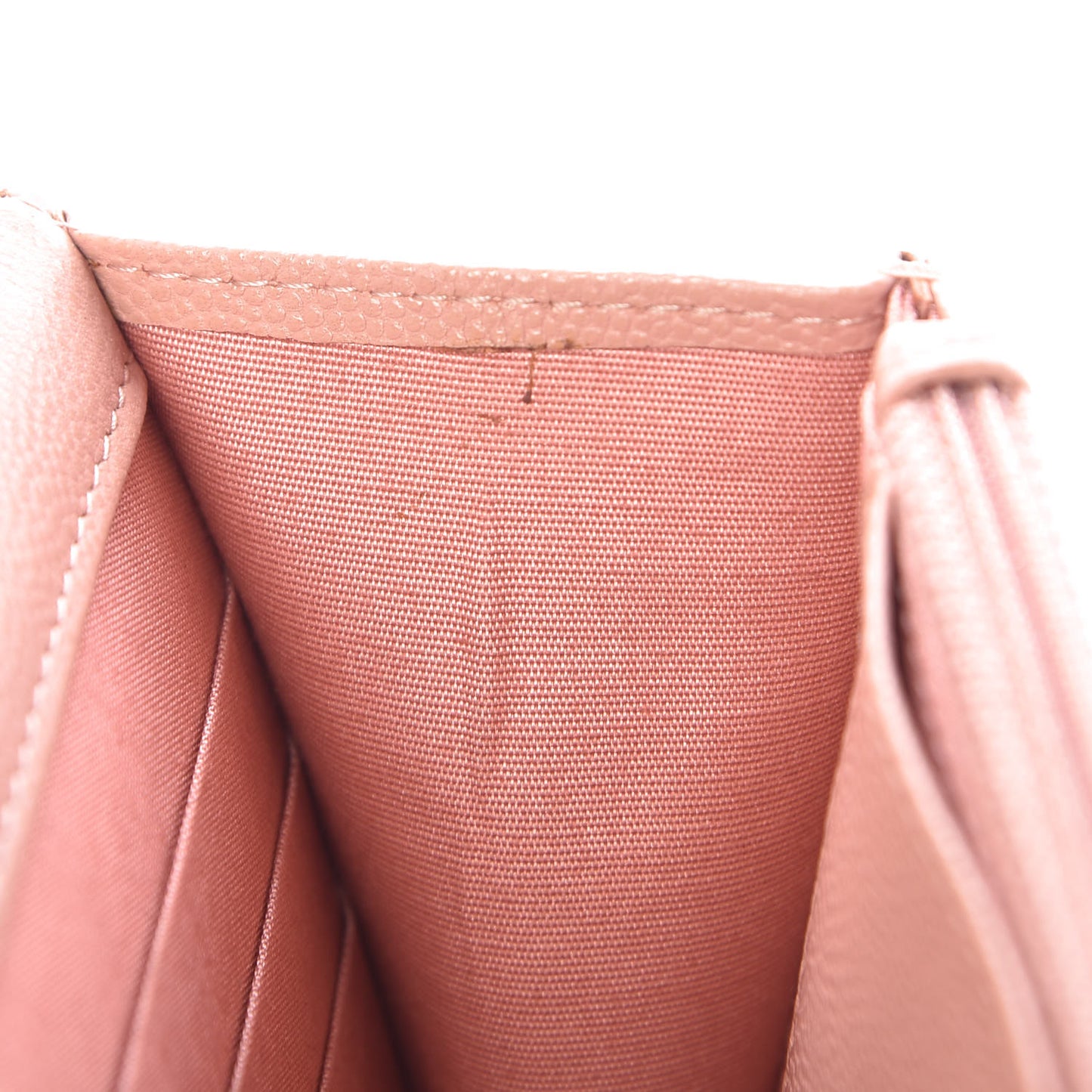 Caviar Camellia Embossed Wallet On Chain WOC Light Pink