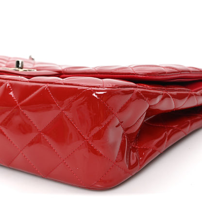 Chanel Patent Quilted Jumbo Double Flap Red 10 of 13
