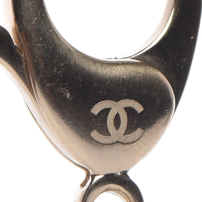 Chanel Metal Quilted CC Bag Charm Gold Pearly White 4 of 5