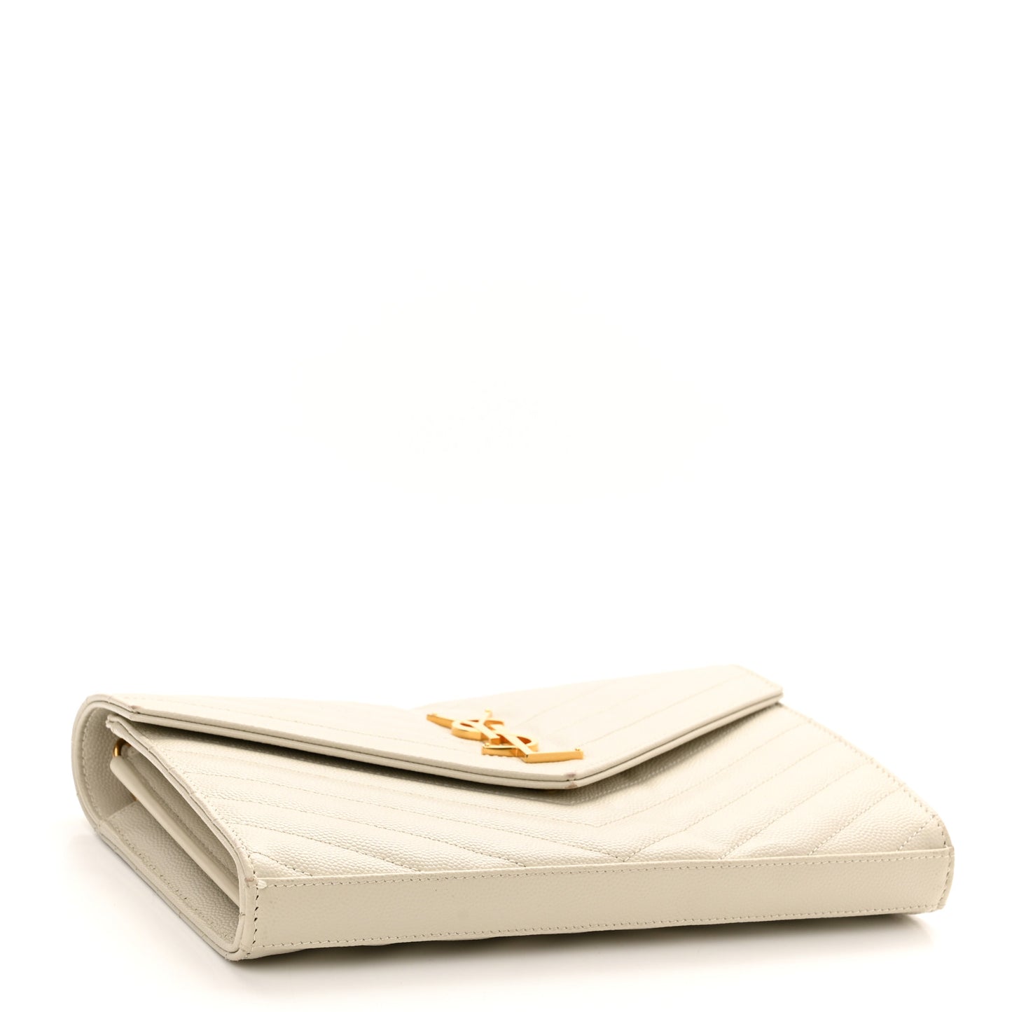 Grain De Poudre Matelasse Chevron Monogram Chain Wallet Crema Soft