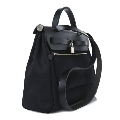Hermes Military Toile Vache Hunter Herbag Zip Retourne 31 PM Black 4 of 11