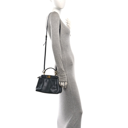 Fendi Nappa Mini Peekaboo Iconic Satchel Black 2 of 9
