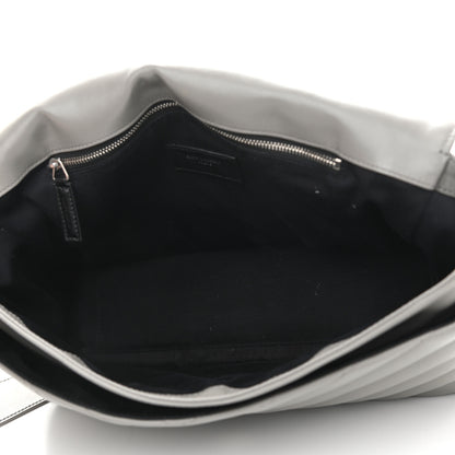 Saint Laurent Calfskin Y Quilted Monogram Loulou Shoulder Bag Pearl Grey 5 of 18