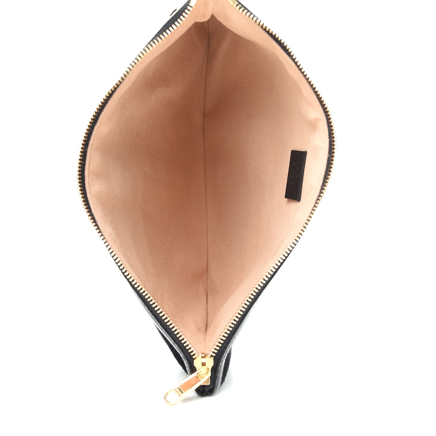Suede Patent Large Ophidia Pouch Clutch Black