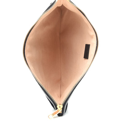 Gucci Suede Patent Large Ophidia Pouch Clutch Black 5 of 7