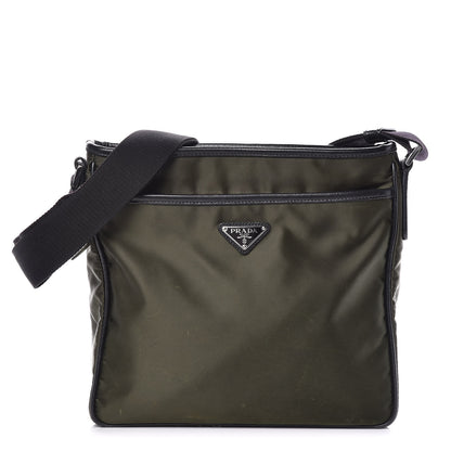 Prada Tessuto Nylon Flat Messenger Bag Militare 1 of 10
