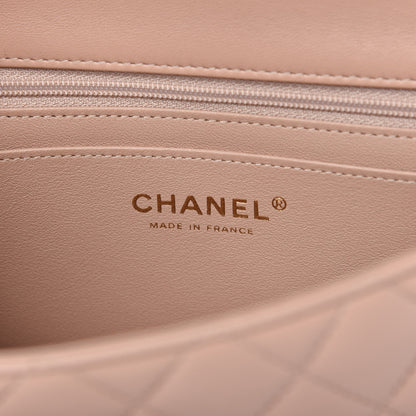 Chanel Lambskin Quilted Mini Top Handle Rectangular Flap Beige 8 of 11