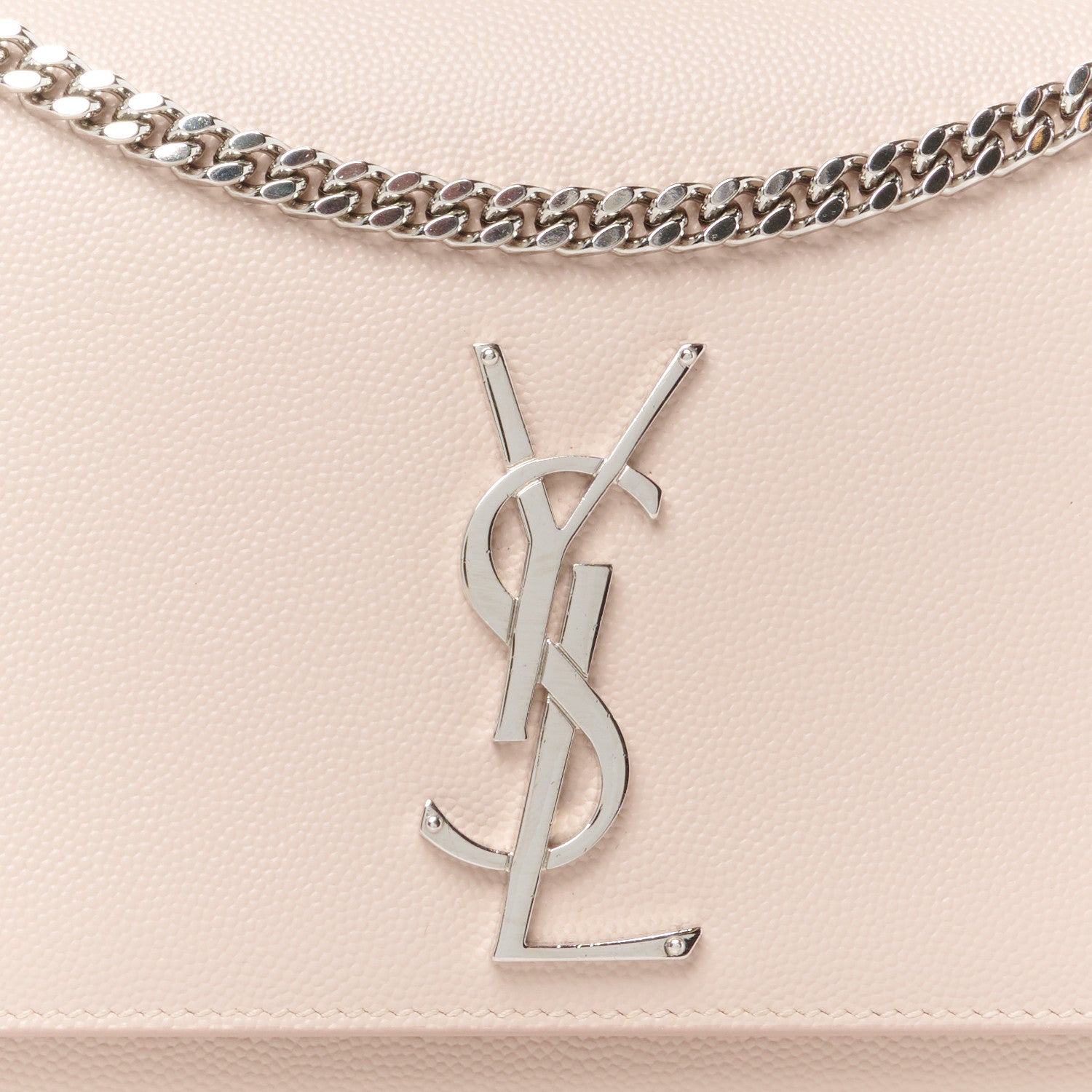 Saint Laurent Grain De Poudre Medium Monogram Kate Satchel  Rose Poudre 9 of 11