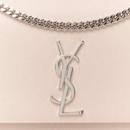 Saint Laurent Grain De Poudre Medium Monogram Kate Satchel  Rose Poudre 9 of 11