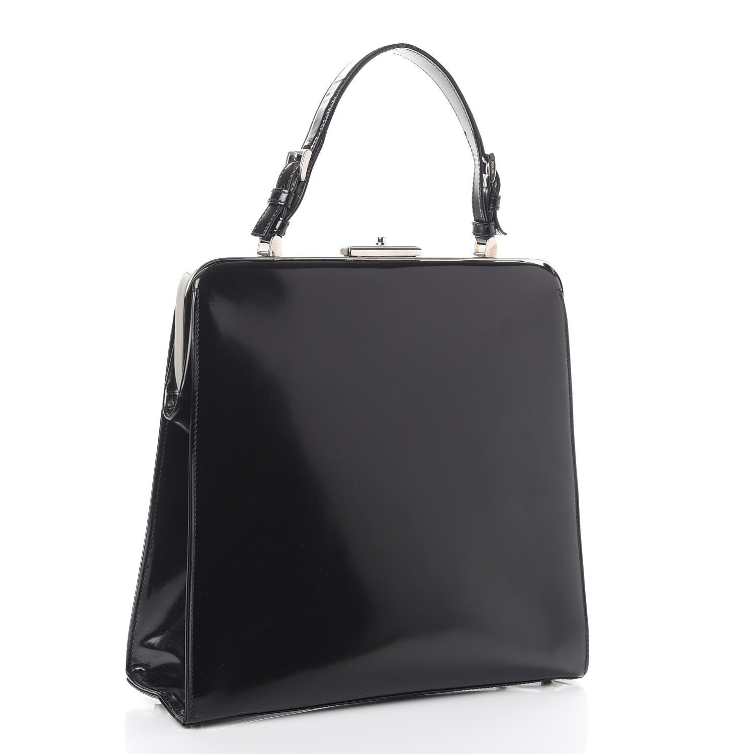 Prada Spazzolato Logo Print Framed Bag Nero Black 3 of 7