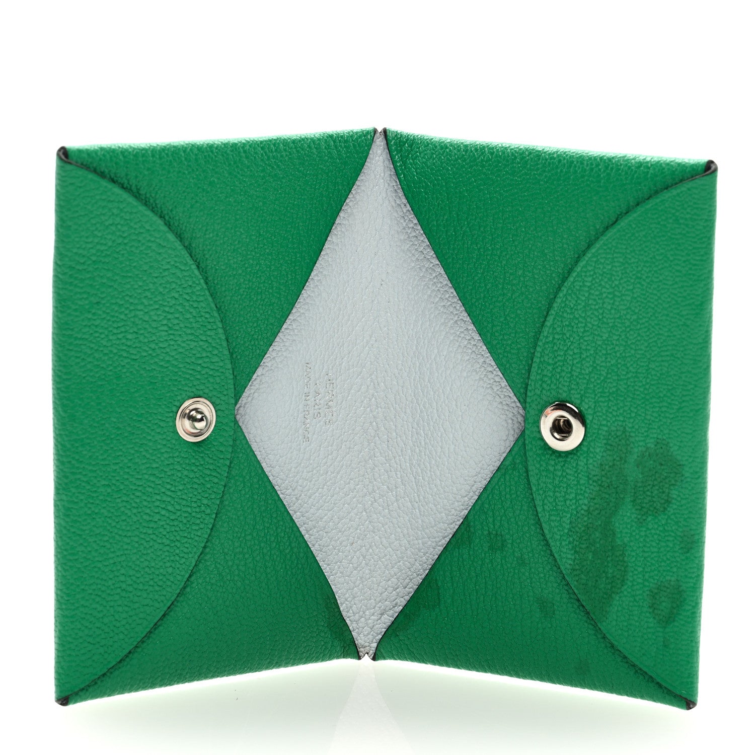 Hermes Chevre Mysore Verso Calvi Card Case Menthe Bleu Brume 5 of 7