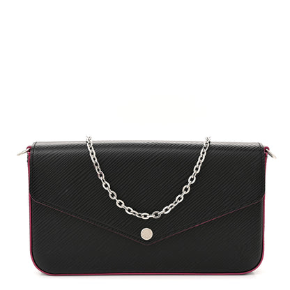 Louis Vuitton Epi Pochette Felicie Black Hot Pink 1 of 11