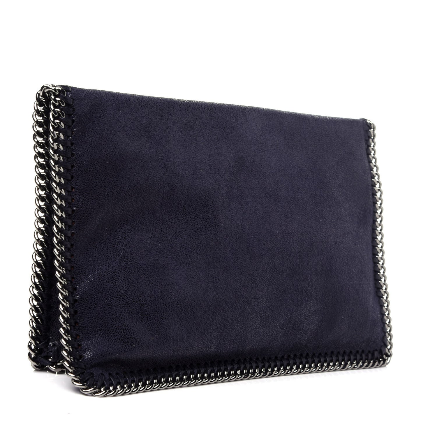 Shaggy Deer Falabella Fold Over Clutch Navy Blue