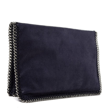 Stella McCartney Shaggy Deer Falabella Fold Over Clutch Navy Blue 3 of 12