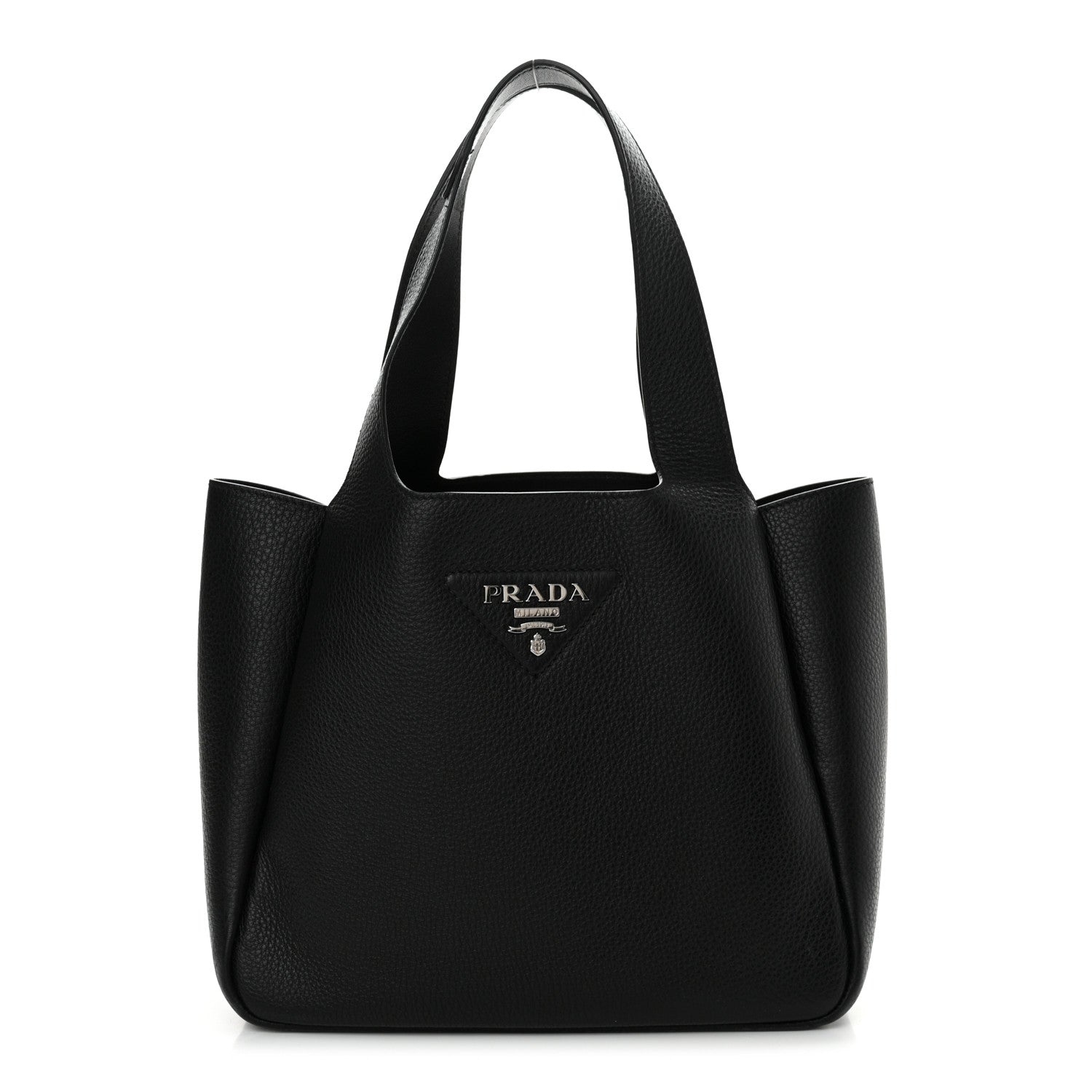 Prada Vitello Daino Soft Medium Dynamique Tote Black 1 of 12
