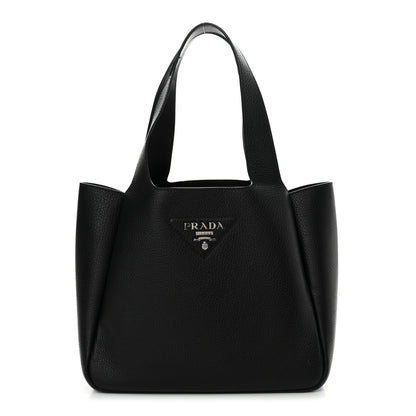 Prada Vitello Daino Soft Medium Dynamique Tote Black 1 of 12