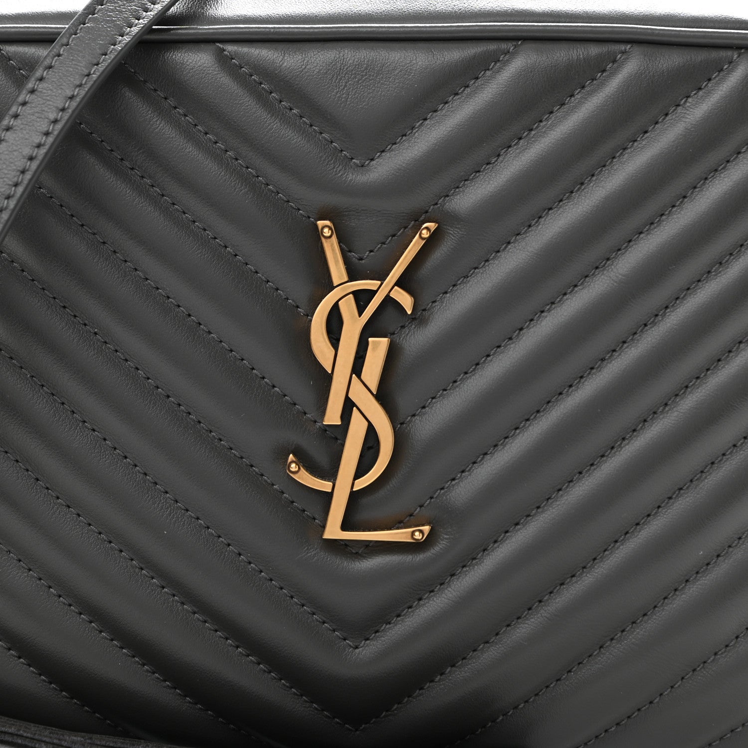Saint Laurent Calfskin Matelasse Monogram Lou Camera Bag Dark Smog 8 of 11