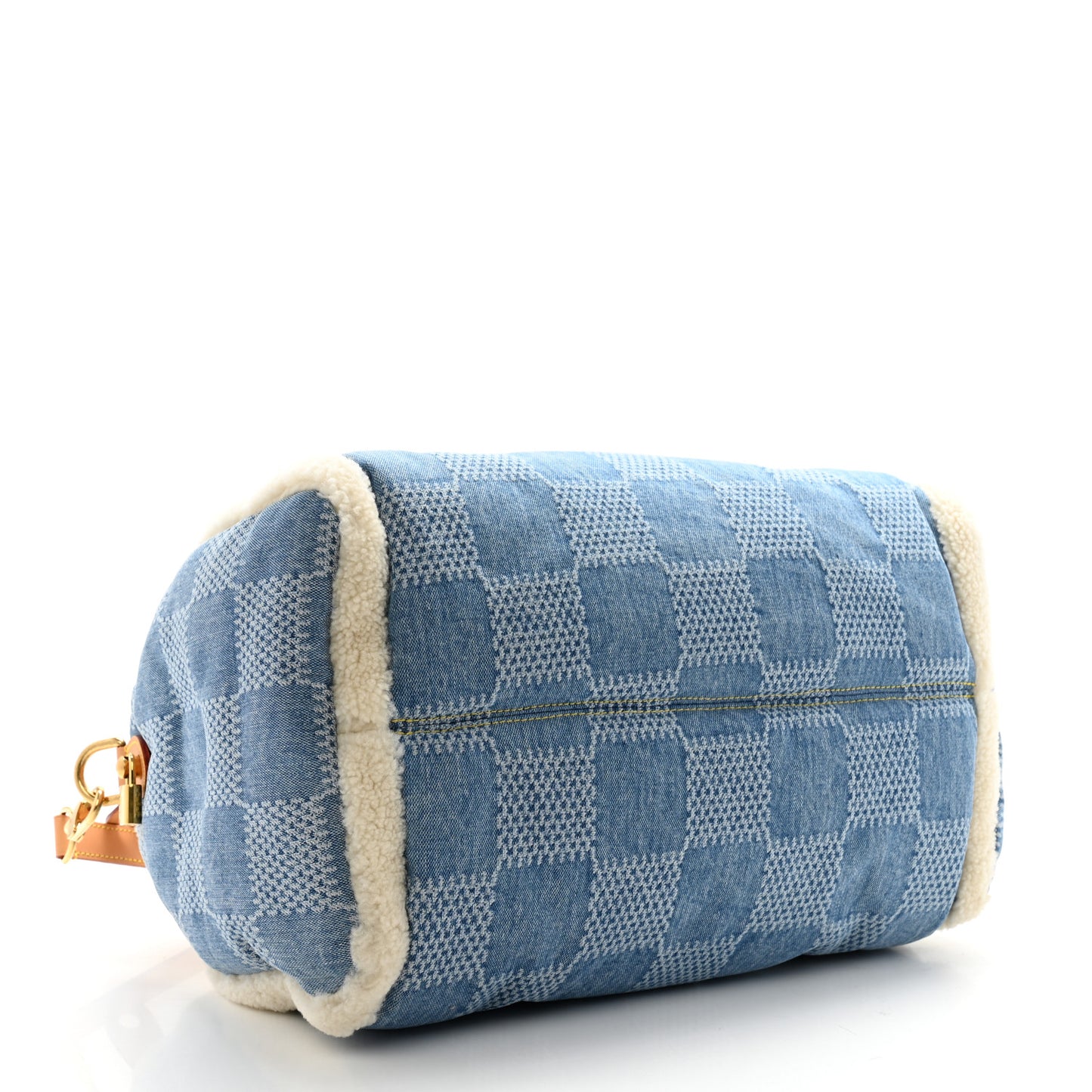 Denim Shearling Speedy Bandouliere 40
