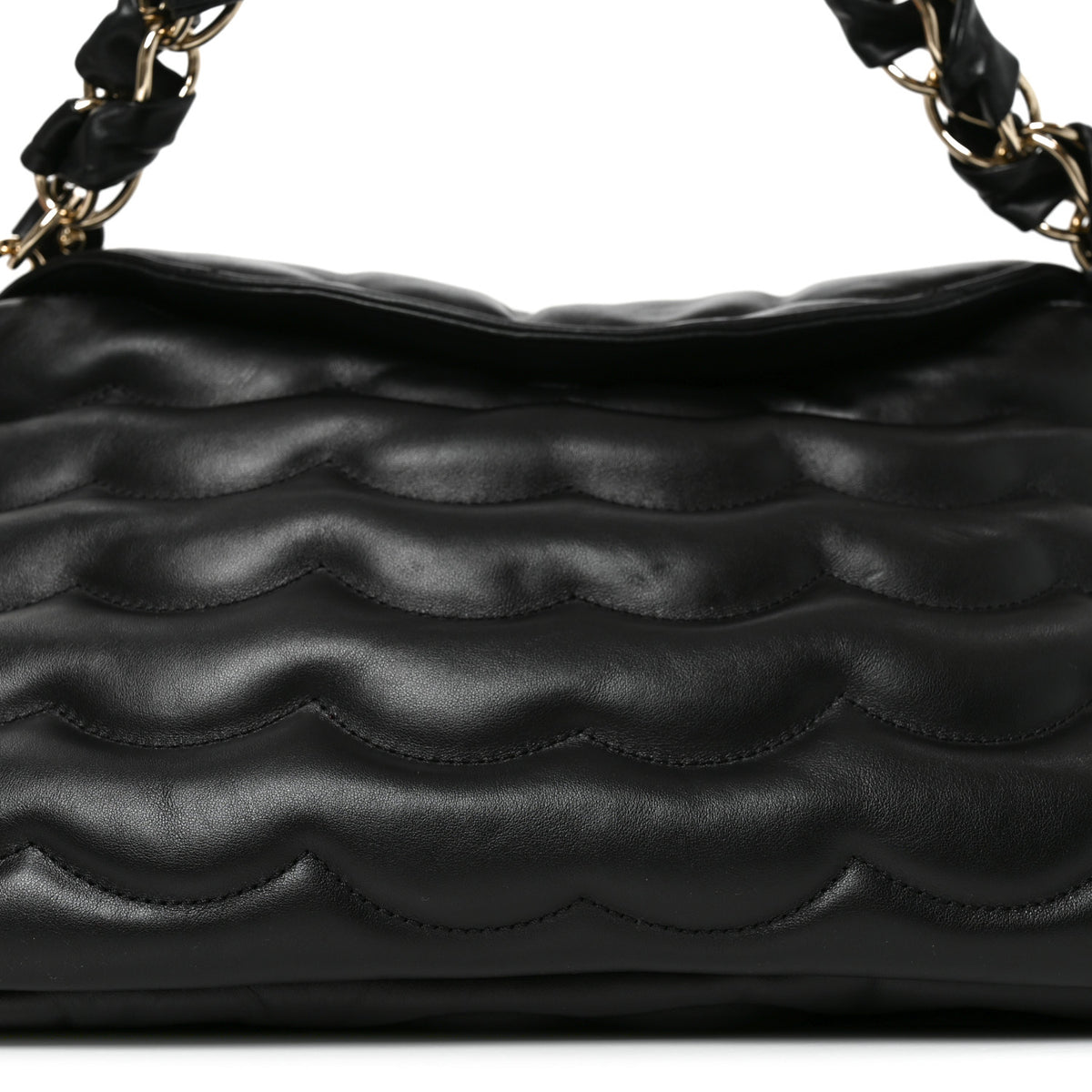 Quilted Calfskin Juana Shoulder Bag Black