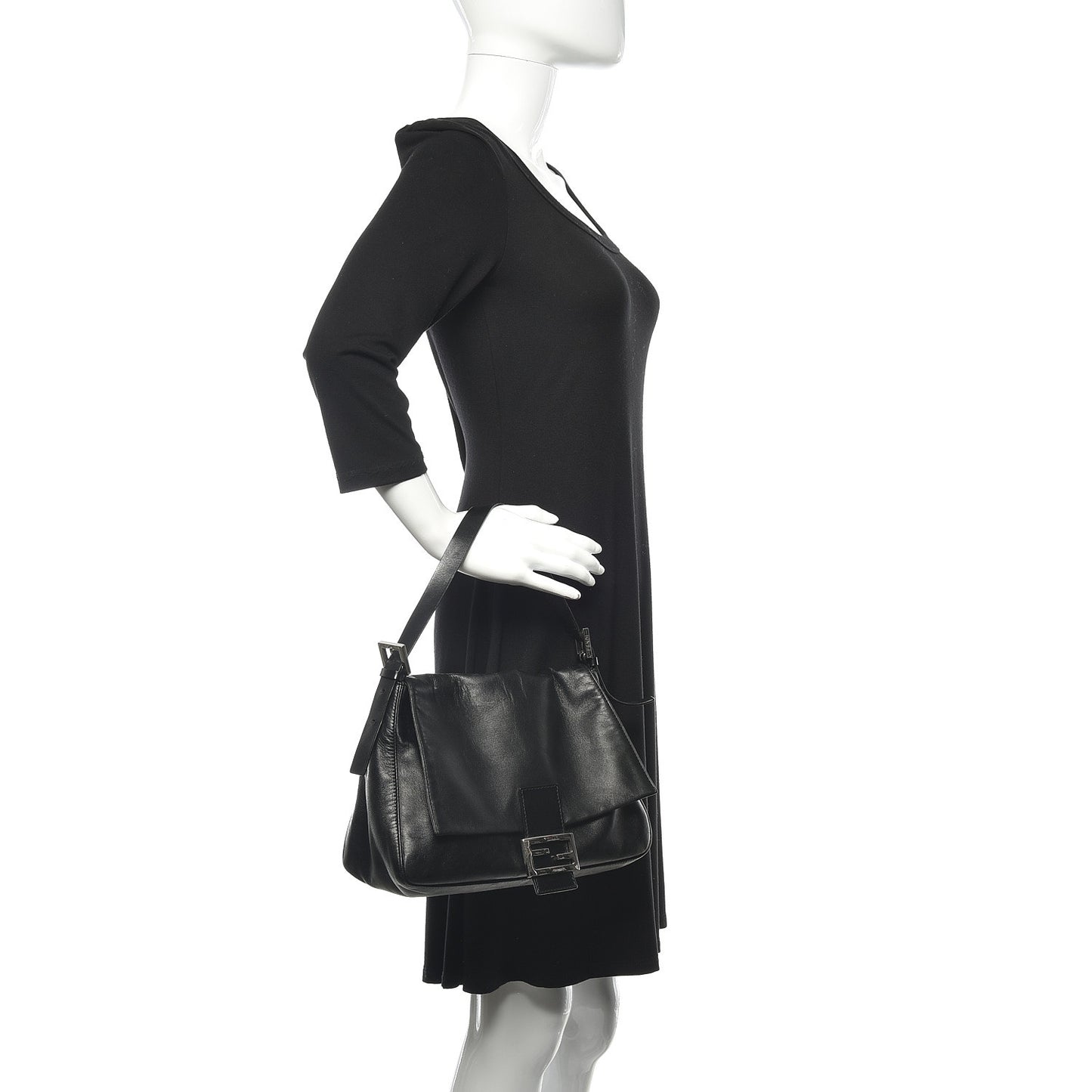 Calfskin Big Forever Mama Baguette Black