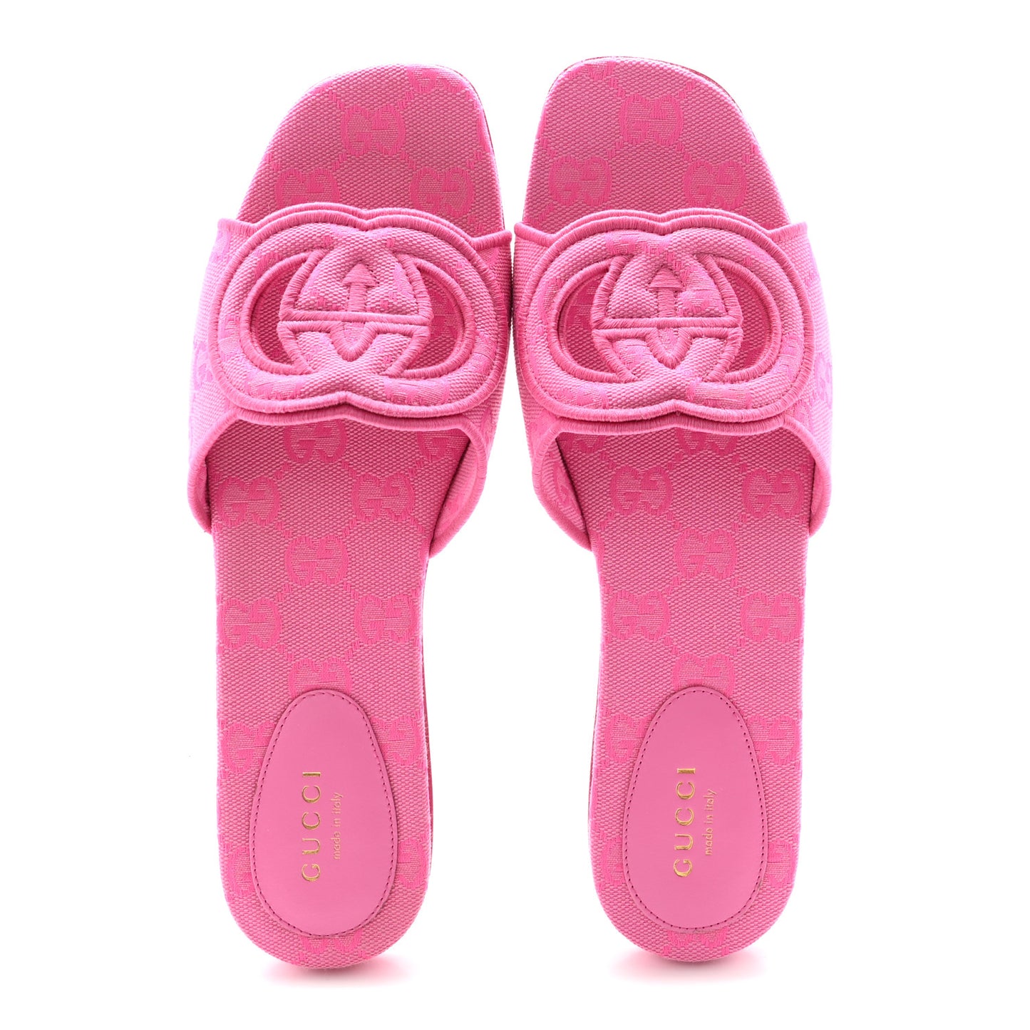 Canvas Interlocking G Womens Slide Sandals 38 Blossom Rose